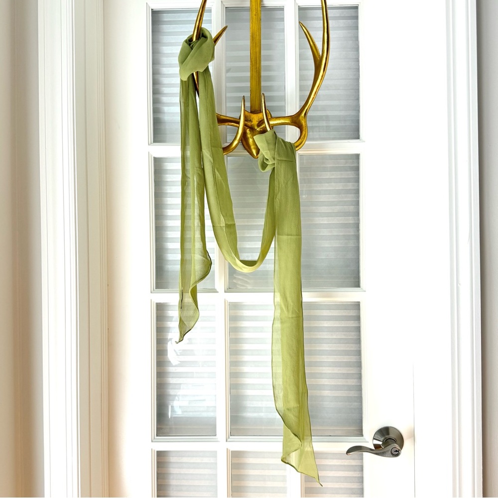 Talbots Light Green Sheer Scarf/Belt. Extra Long